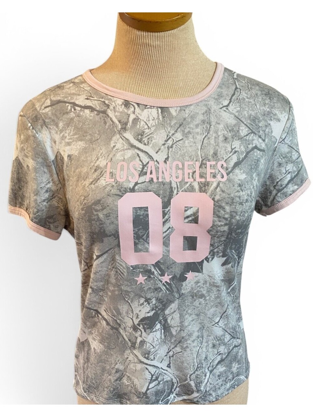 Refuge Los Angeles 08 Graphic T-Shirt XL Gray Pink